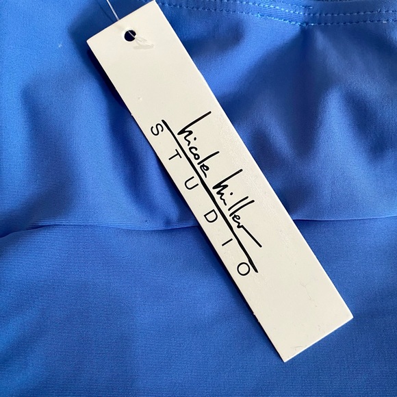 Nicole Miller sz S sz M sz XL Blue Yonder 1 Piece Sweetheart Neckline Center Tie - Picture 3 of 7